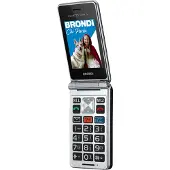 Brondi Amico Super TV Téléphone portable pour personnes âgées avec grandes touches, gris foncé