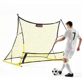 Vevor Filet de Rebond de Football 183x108,5 cm, Rebondisseur Foot 2 en 1, Équipement d'Entraînement pour Contrôle et Passe Adolescents Adultes, Poteaux en Fibre de Verre Renforcée et Structure en Fer