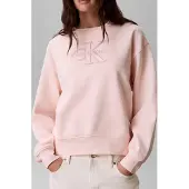 Calvin Klein Jeans Sweat-shirt 'Textured Embroidery' pêche / orange clair