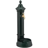 Relaxdays Fontaine sur pied style antique, avec robinet et bassin, dimensions H x L x P : 72 x 26 x 31 cm, fontaine de jardin, terrasse, vert foncé