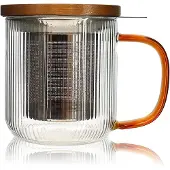 Ogo living Tisanière En Verre Et Anse Ambre 300ml