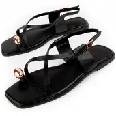 Montevita Flache Sandal Mirea6 Schwarz
