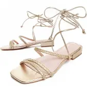 Montevita (Doré, 36) Sandale Pour Femme. Sandsum 88541