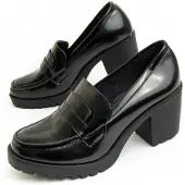 Montevita (Noir, 39) Mocassin à Talon Pour Femme. Moccavita5 93936