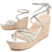 Montevita (Argent, 40) Sandale Compensée Espadrille Pour Femme. Wesparto6 88504