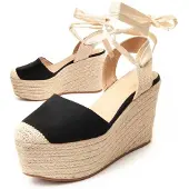 Montevita (Black, 40) Espadrilles Compensées Pour Femmes Spartsum20 90004