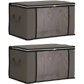 vidaXL : Boîtes de rangement avec fenêtre transparente sur le côté, lot de 2, 37,5 L