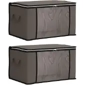 vidaXL : Boîtes de rangement avec fenêtre transparente sur le côté, lot de 2, 33,6 L