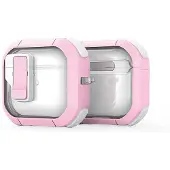 DUX PECN Series TPU et PC Case Cover (Couvercle de l'étui de chargement), Étui pour écouteurs + casque, Pink, Blanc
