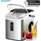 Euhomy Machine à glaçons , modèle compact, produit 9 glaçons en 6 minutes, capacité de 12 kg par jour, fonctionnement automatique