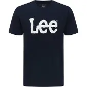 Lee T-Shirt 'WOBBLY LOGO TEE' bleu marine / blanc