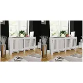 vidaXL Couverture de radiateur 2 pcs. Blanc MDF 172 cm
