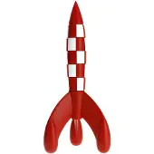 Moulinsart Mondrakete, en PVC/ABS, 17 cm, rouge et blanc