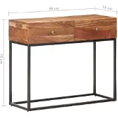 vidaXL Table console 90x35x75 cm Bois d'acacia rugueux