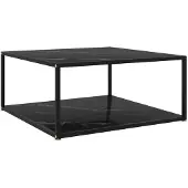 vidaXL Table Basse Noir 80x80x35 Cm Verre Trempé