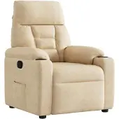 vidaXL Fauteuil inclinable crème tissu microfibre