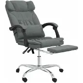 vidaXL Chaise de bureau avec fonction massage Gris foncé Tissu