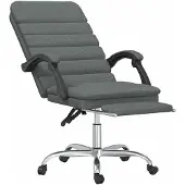 vidaXL Chaise de bureau avec fonction massage Gris foncé Tissu