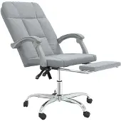 vidaXL Chaise de bureau avec fonction chaise longue gris clair tissu