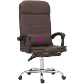 vidaXL Chaise de bureau avec fonction massage, en similicuir marron
