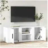 vidaXL Armoire TV blanche 100x31,5x35 cm Bois composite