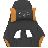 vidaXL Fauteuil gaming en tissu noir et orange