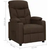 vidaXL Fauteuil relax brun foncé Tissu