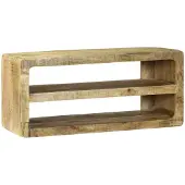 vidaXL Meuble TV avec étagère, marron, 80 x 32 x 36 cm, bois massif de manguier