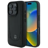 Mercedes-Benz Étui en cuir Mercedes noir pour iPhone 16 Pro Max