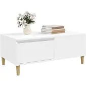 vidaXL Table basse blanche 90x50x36,5 cm Bois composite