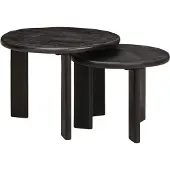 vidaXL : Tablettes gigognes, 2 pièces, noires, diamètre 50 cm x hauteur 40 cm