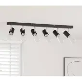 vidaXL Spot encastré avec spots Noir 73 x 6,5 x 11,5 cm Métal