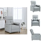 vidaXL Fauteuil Relax Tissu gris clair - Fauteuil