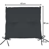 Detex Lot de 6 coussins gris rembourrés pour chaises de jardin 43x39x5cm