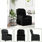 The Living Store Fauteuil Relax Noir Similicuir