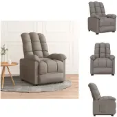 vidaXL Fauteuil Relax Tissu Taupe - Fauteuil