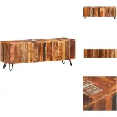 vidaXL Armoire TV 110x30x40 cm Vieux bois massif - Meuble TV