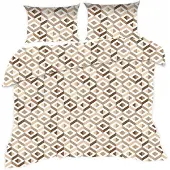Karo Parure de lit 160x200 Géométrie Beige