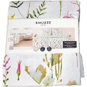 Smukee Ensemble de literie microfibre satinée motif floral 160x200cm