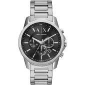 Armani Exchange Montre à affichage analogique noir / argent