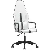 vidaXL Chaise de jeu avec fonction de massage Noir et blanc similicuir