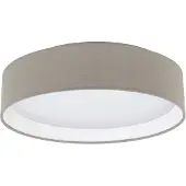 Eglo 31589 Pasteri plafonnier plastique acier blanc textile taupe (gris-brun)