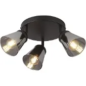 Searchlight sPOT ROND 3LT, NOIR AVEC VERRE FUMÉ