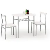 Halmar Set Lance table et 2 chaises blanc