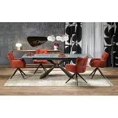 Halmar Table extensible LUCIANO marbre bleu / noir