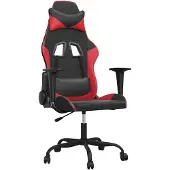 vidaXL Chaise de jeu avec fonction de massage Noir et rouge Similicuir
