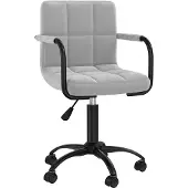 vidaXL Chaise de bureau Pivotante Gris clair Velours