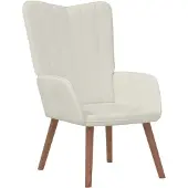 vidaXL Fauteuil relax blanc crème velours
