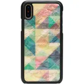 Ikins SmartPhone case iPhone XS/S mosaic black (Apple iPhone XS), Coque pour téléphone portable, Noir