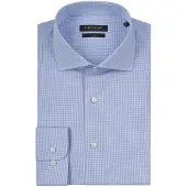 Steppin' Out Chemise à Carreaux Bleu Clair Slim Fit